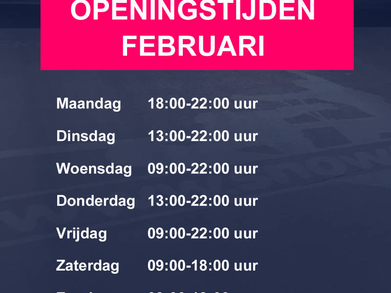 Openingstijden februari